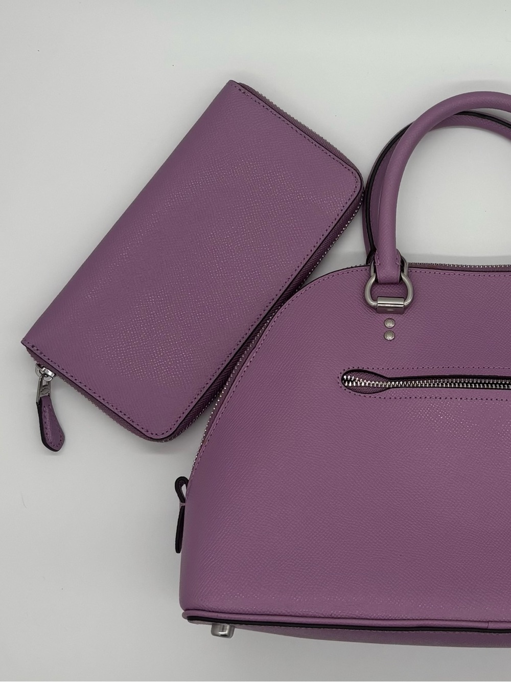 COACH Lavender Purple Dome Satchel with Matching Wallet - Picture 5 of 11